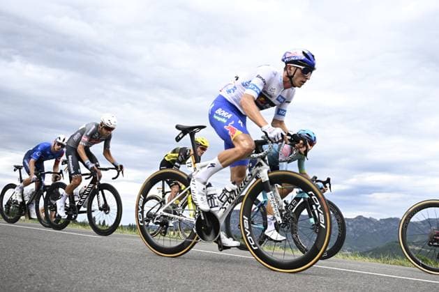 German Florian Lipowitz of RedBull-BORA-hansgrohe pictured in action during stage 17 of the 2025 Tour de France cycling race, from Bollene to Valence (161km), on Wednesday 23 July 2025 in France. The 112th edition of the Tour de France starts on Saturday 5 July in Lille, France, and will finish in Paris, France on the 27th of July. JASPERxJACOBS  x129861397x