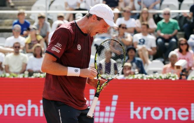 TENNIS - ATP, Tennis Herren Generali Open 2025 KITZBUEHEL,AUSTRIA,23.JUL.25 - TENNIS - ATP World Tour, Generali Open. Image shows the rejoicing of Botic Van de Zandschulp (NED).  GEPAxpictures xMatthiasxHauer