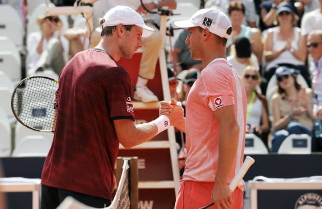TENNIS - ATP, Tennis Herren Generali Open 2025 KITZBUEHEL,AUSTRIA,23.JUL.25 - TENNIS - ATP World Tour, Generali Open. Image shows Botic Van de Zandschulp (NED) and Filip Misolic (AUT).  GEPAxpictures xMatthiasxHauer