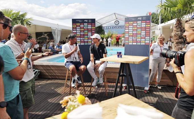TENNIS - ATP, Tennis Herren Generali Open 2025 KITZBUEHEL,AUSTRIA,23.JUL.25 - TENNIS - ATP World Tour, Generali Open. Image shows Stefan Steinacher and Dominic Thiem.  GEPAxpictures xMatthiasxHauer