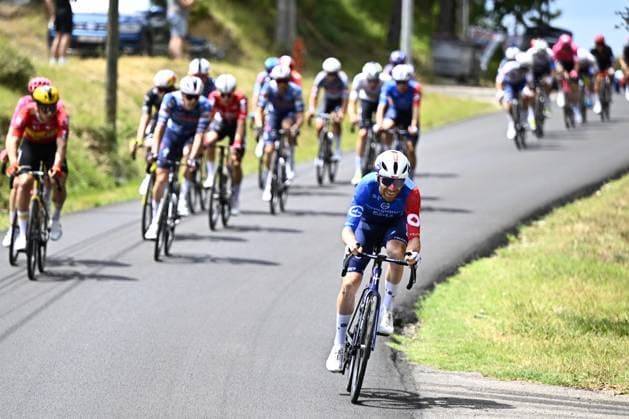 French Quentin Pacher of Groupama-FDJ pictured in action during stage 17 of the 2025 Tour de France cycling race, from Bollene to Valence (161km), on Wednesday 23 July 2025 in France. The 112th edition of the Tour de France starts on Saturday 5 July in Lille, France, and will finish in Paris, France on the 27th of July. JASPERxJACOBS  x129861772x
