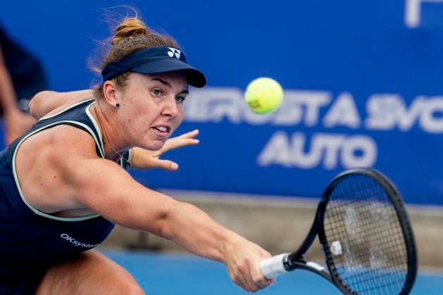 Czech tennis player Linda Noskova playes against Elisabetta Cocciaretto of Italy at the WTA, Tennis Damen Livesport Prague Open 2025 on the courts of TK Sparta Prague, in Prague, Czech Republic, on July 23, 2025. (CTKxPhoto OndrejxDeml) CTKPhotoP2025072306582  CTKPhotoP2025072306582