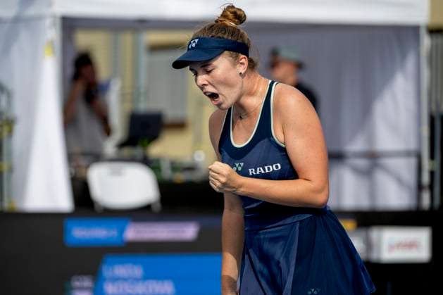 Czech tennis player Linda Noskova playes against Elisabetta Cocciaretto of Italy at the WTA, Tennis Damen Livesport Prague Open 2025 on the courts of TK Sparta Prague, in Prague, Czech Republic, on July 23, 2025. (CTKxPhoto OndrejxDeml) CTKPhotoP2025072306595  CTKPhotoP2025072306595