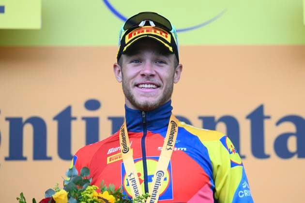 Tour de France 2025 Stage 17 VALENCE, FRANCE - JULY 23 : Milan Jonathan (ITA) of Lidl - Trek pictured during the podium ceremony of stage 17 of the 112th edition of Tour de France an UCI World Tour 2.UWT cycling road race stage for Men Elite of 161 km with start in Bollene and finish in Valence on July 23, 2025 in Valence, France, 23 07 2025 ( Motordriver Kenny Verfaillie - Valence France  Copyright: xVincentxKalutx