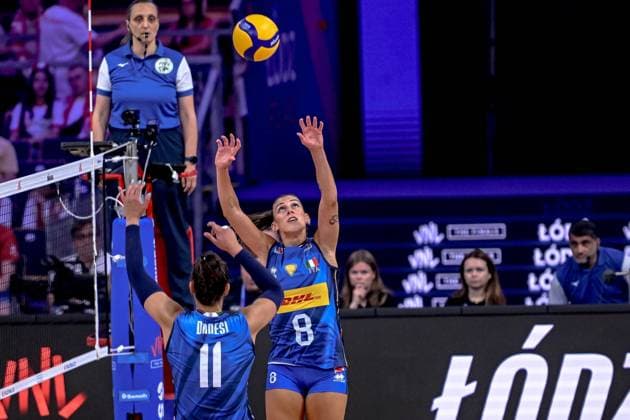 LODZ 23.07.2025 SIATKOWKA KOBIET LIGA NARODOW 2025 TURNIEJ FINALOWY: WLOCHY - USA --- WOMENS VOLLEYBALL NATIONS LEAGUE 2025 FINAL ROUND MATCH IN LODZ: ITALY - USA N Z ANNA DANESI ALESSIA ORRO FOT. PAWEL PIOTROWSKI 400MM.PL NEWSPIX.PL --- newspix.pl 