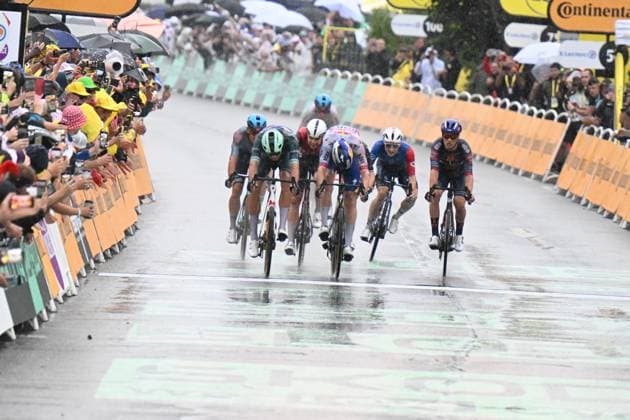 23-07-2025 Tour De France; Tappa 17 Bollene - Valence; 2025, Lidl - Trek; 2025, Red Bull - Bora Hansgrohe; 2025, Groupama - Fdj; Milan, Jonathan; Meeus, Jordi; Penhoet, Paul; Valence; 
