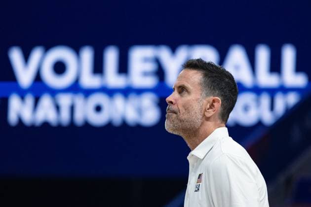 Italy - USA 23.07.2025 Lodz, Poland, women s Volleyball Nations League 2025, final round finals quarterfinals, game ( match ) Italy - USA; (siatkowka, Liga Narodow kobiet, cwiercfinal , runda finalowa Wlochy - USA) image shows: head coach Erik Sullivan photo Katarzyna Plewczynska Fotostyk Copyright: xKatarzynaxPlewczynskax 20250723FCTKP476