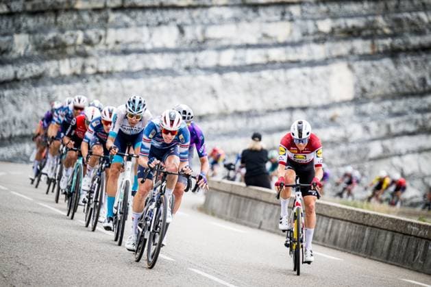 Dutch Roel Van Sintmaartensdijk of Intermarche-Wanty and Latvian Toms Skujins of Lidl-Trek pictured in action during stage 17 of the 2025 Tour de France cycling race, from Bollene to Valence (161km), on Wednesday 23 July 2025 in France. The 112th edition of the Tour de France starts on Saturday 5 July in Lille, France, and will finish in Paris, France on the 27th of July. JASPERxJACOBS  x129870129x