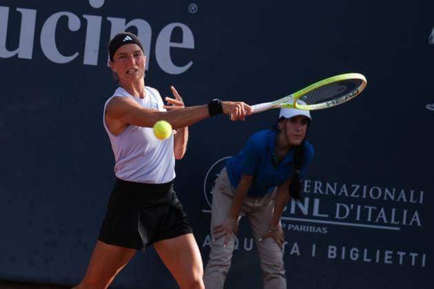 Kathinka von Deichmann in action against Tatiana Prozorova during the 36th Palermo Ladies Open at Country Time Club during 36Â° Palermo Ladies Open, International Tennis match in Palermo, Italy, July 23 2025  Copyright: xFedericoxSerra IPAxSportx xipa-agency.netx xx IPA_60824496 IPA_Agency_IPA60824496