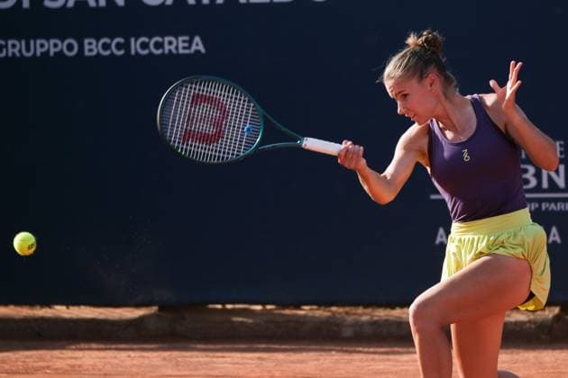 Tatiana Prozorova in action against Kathinka von Deichmann during the 36th Palermo Ladies Open at Country Time Club during 36Â° Palermo Ladies Open, International Tennis match in Palermo, Italy, July 23 2025  Copyright: xFedericoxSerra IPAxSportx xipa-agency.netx xx IPA_60824513 IPA_Agency_IPA60824513