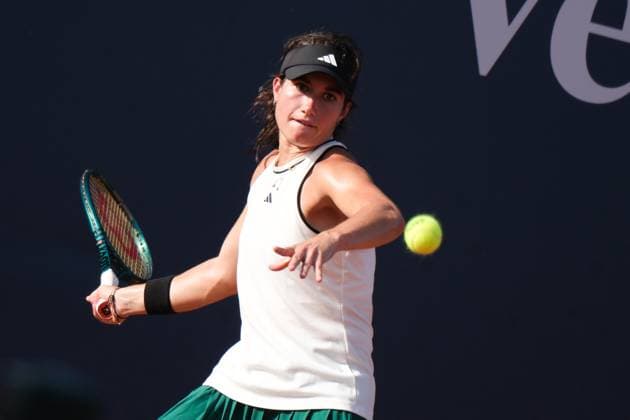 Carlota Martinez Cirez in action against Julia Grabher during the 36th Palermo Ladies Open at Country Time Club during 36Â° Palermo Ladies Open, International Tennis match in Palermo, Italy, July 23 2025  Copyright: xFedericoxSerra IPAxSportx xipa-agency.netx xx IPA_60824519 IPA_Agency_IPA60824519