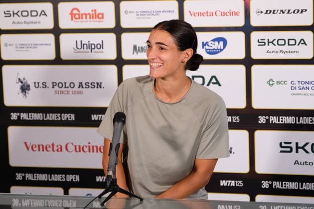 press conference, PK, Pressekonferenz Silvia Ambrosio during the 36th Palermo Ladies Open at Country Time Club during 36Â° Palermo Ladies Open, International Tennis match in Palermo, Italy, July 23 2025  Copyright: xFedericoxSerra IPAxSportx xipa-agency.netx xx IPA_60826543 IPA_Agency_IPA60826543