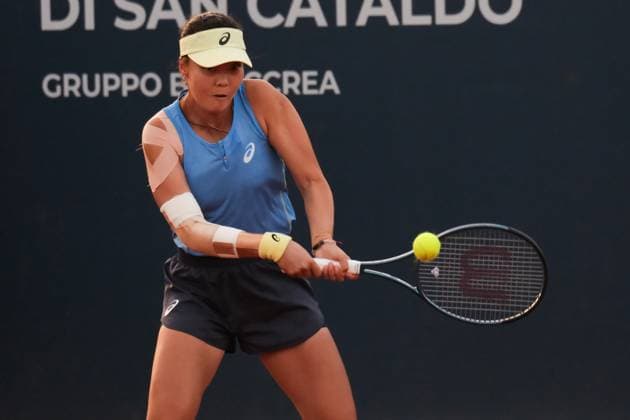 Player A in action against Player B during the 36th Palermo Ladies Open at Country Time Club during 36Â° Palermo Ladies Open, International Tennis match in Palermo, Italy, July 23 2025  Copyright: xFedericoxSerra IPAxSportx xipa-agency.netx xx IPA_60826703 IPA_Agency_IPA60826703