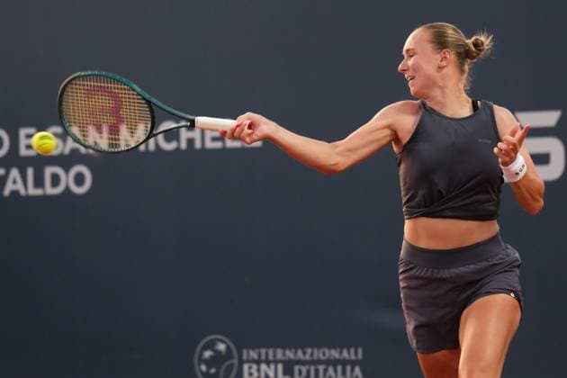 Anouk Koevermans in action against Darja Semenistaja during the 36th Palermo Ladies Open at Country Time Club during 36Â° Palermo Ladies Open, International Tennis match in Palermo, Italy, July 23 2025  Copyright: xFedericoxSerra IPAxSportx xipa-agency.netx xx IPA_60826783 IPA_Agency_IPA60826783