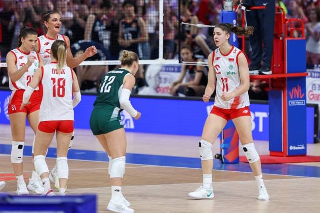 LODZ 23.07.2025 SIATKOWKA KOBIET LIGA NARODOW 2025 - MECZ CWIERCFINALOWY: POLSKA - CHINY --- WOMENS VOLLEYBALL NATIONS LEAGUE 2025 FINALS - QUARTERFINAL MATCH IN LODZ: POLAND - CHINA ALICJA GRABKA MALWINA SMARZEK JUSTYNA LYSIAK ALEKSANDRA SZCZYGLOWSKA MARTYNA LUKASIK FOT. ANNA KLEPACZKO FOTOPYK NEWSPIX.PL --- newspix.pl 