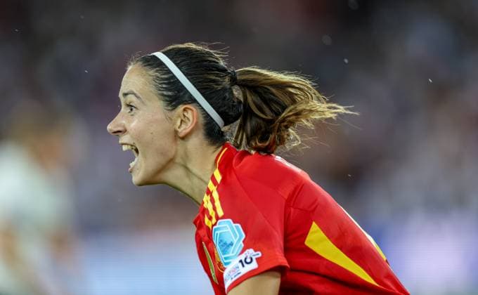 CHE, Zurich, Germany vs Spain, international match, UEFA, Stade de Geneve, UEFA European Women s Championship 2025, semi-final in picture Aitana Bonmati Spain 6 scores the goal, goal scored DFB DFL REGULATIONS PROHIBIT ANY USE OF PHOTOGRAPHS AS IMAGE SEQUENCES AND OR QUASI VIDEO, 23 07 2025, Copyright: HMBxMedia HendrikxHamelau