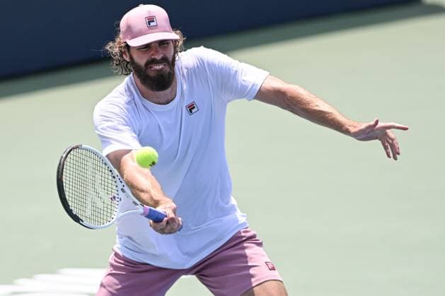 July 23, 2025, Washington, D.C, U.S: REILLY OPELKA hits a volley during his match against Daniil Medvedev at the Rock Creek Tennis Center. Washington U.S - ZUMAg196 20250723_zap_g196_024 Copyright: xKylexGustafsonx