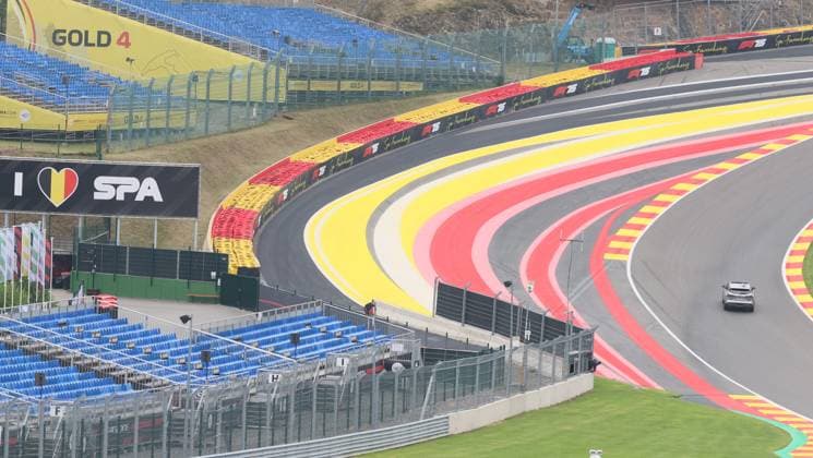 The track pictured during preparations for the Grand Prix F1 of Belgium race, in Spa-Francorchamps, Thursday 24 July 2025. The Spa-Francorchamps Formula One Grand Prix takes place this weekend, from July 24th to July 27th. BENOITxDOPPAGNE  x129914666x