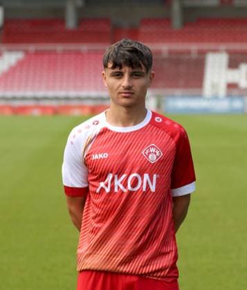 24 07 2025, Regionalliga Bayern, FC Wuerzburger Kickers, Regionalliga Bayern, Portraettermin 2025 2026 v li Mustafa Zekiroski FC Wuerzburger Kickers , single picture, portrait, portrait format Wuerzburg AKON ARENA Bayern Germany