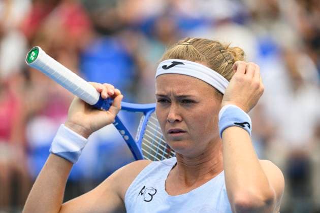 Czech tennis player Marie Bouzkova playes against Ann Li of USA at the WTA, Tennis Damen Livesport Prague Open 2025 on the courts of TK Sparta Prague, in Prague, Czech Republic, on July 24, 2025. (CTKxPhoto MichalxKamaryt) CTKPhotoP2025072404345  CTKPhotoP2025072404345