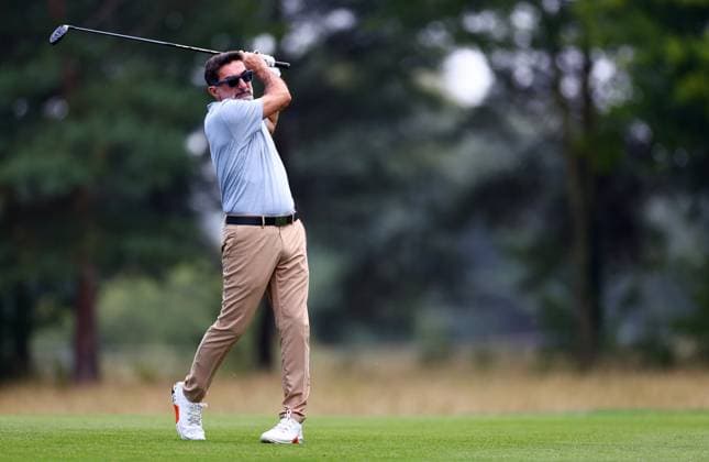 LIV Golf Chairman Yasir Al-Rumayyan during his round. LIV Golf UK, Pro-AM, Golf, JCB Golf & Country Club, Uttoxeter, UK - 24 Jul 2025Uttoxeter JCB Golf & Country Club United Kingdom EDITORIAL USE ONLY No use with unauthorised audio, video, data, fixture lists, club league logos or live services. Online in-match use limited to 120 images, no video emulation. No use in betting, games or single club league player publications. Copyright: xJamesxMarsh Shutterstockx 15410870aj