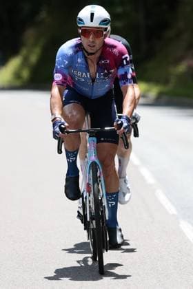 Kazakh Alexey Lutsenko of Israel-Premier Tech pictured in action during stage 18 of the 2025 Tour de France cycling race, from Vif to Courchevel Col de la Loze, on Thursday 24 July 2025 in France. The 112th edition of the Tour de France starts on Saturday 5 July in Lille, France, and will finish in Paris, France on the 27th of July. POOLxLUCAxBETTINI  x129921211x