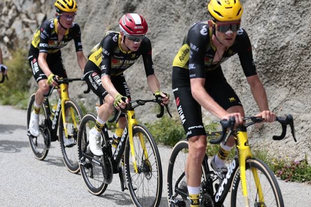 Danish Jonas Vingegaard Hansen of Team Visma-Lease a Bike pictured in action during stage 18 of the 2025 Tour de France cycling race, from Vif to Courchevel Col de la Loze, on Thursday 24 July 2025 in France. The 112th edition of the Tour de France starts on Saturday 5 July in Lille, France, and will finish in Paris, France on the 27th of July. POOLxLUCAxBETTINI  x129923419x