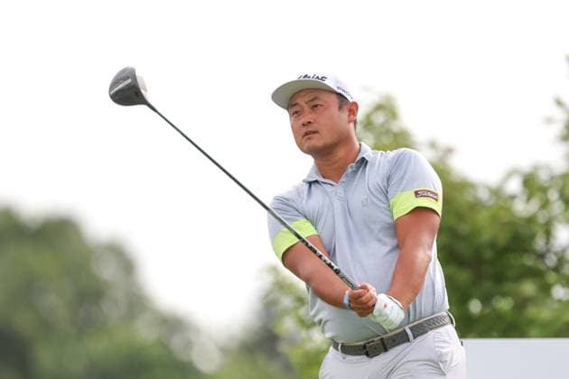 July 24th, 2025: Yi Cao of China prepares hits his shot on the first tee during the first round of the 3M Open 2025 at TPC Twin Cities on July 24, 2025 in Blaine, Minnesota. -CSM Blaine USA - ZUMAc04_ 20250724_zma_c04_073 Copyright: xStevenxGarciax