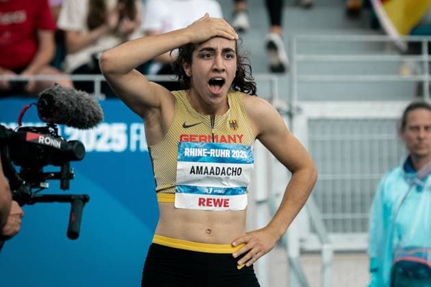 Yasmin Amaadacho (Frankfurt Athletics, 400m Huerden Frauen), GER, Athletics, FISU World University Games Summer 2025, Lohrheidestadion, Wattenscheid, 24.07.2025, GER, Athletics, FISU World University Games Summer 2025, Lohrheidestadion, Wattenscheid, 24.07.2025 Wattenscheid *** Yasmin Amaadacho Frankfurt Athletics, 400m Hurdles Women , GER, Athletics, FISU World University Games Summer 2025, Lohrheidestadion, Wattenscheid, 24 07 2025, GER, Athletics, FISU World University Games Summer 2025, Lohrheidestadion, Wattenscheid, 24 07 2025 Wattenscheid Copyright: xStefanxMayerx EP_SMR