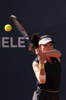 TENNIS - Internazionali di Tennis - 36° Palermo Ladies Open Estelle Cascino and Shuo Feng in action against Amina Anshba and Tatiana Prozorova during the 36th Palermo Ladies Open at Country Time Club during 36Â° Palermo Ladies Open, International Tennis match in Palermo, Italy, July 24 2025 Palermo Italy  Copyright: xIPAxSport ABACAx