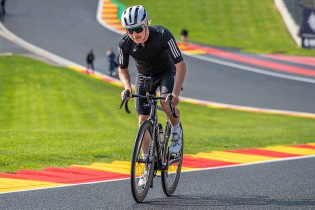 Formula 1 GP Spa Belgium Thursday, 24 07 2025 Valtteri Bottas on his racing bike Formula 1 GP Spa Belgium Thursday, 24 07 2025 Copyright: xBEAUTIFULxSPORTS Erlhofx