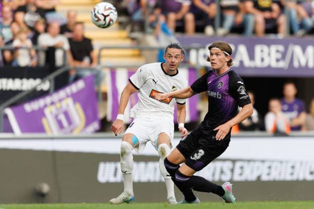 250724 Amor Layouni of Häcken during the UEFA Europa League second qualifying round match between Anderlecht and Häcken on July 24, 2025 in Brussels Photo Michael Erichsen BILDBYRAN COP 89 MI0855 fotboll football soccer fotball uefa europa league europa league kval qualifying round qualification anderlecht häcken bbeng  Copyright: MICHAELxERICHSEN BB250724MI040