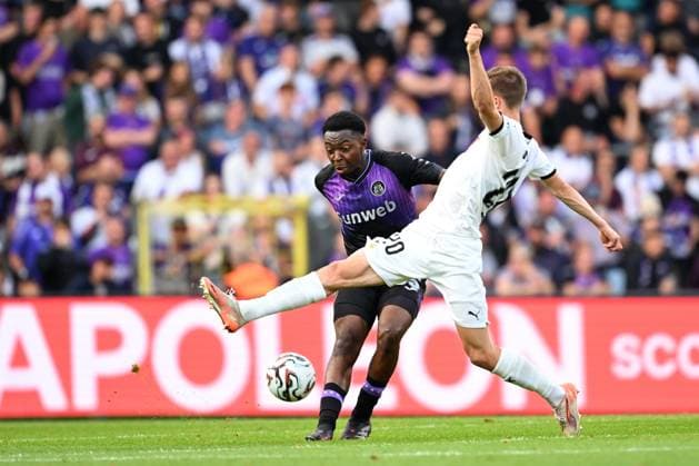 RSC Anderlecht v BK Hacken - UEFA Europa League round 2 qualifier ANDERLECHT, BELGIUM - JULY 24 : Kana Marco defender of RSC Anderlecht in action during the UEFA Europa League 2025 26 Round 2 match between RSC Anderlecht and BK Hacken on July 24, 2025 in Anderlecht, Belgium, 24 07 2025 Anderlecht Belgium  Copyright: xTomasxSiskx