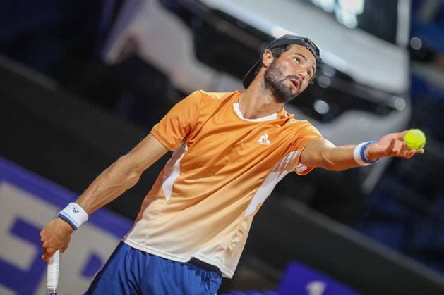 Umag, Croatia, 240725. 35th Plava Laguna Croatia Open Umag. Quarterfinal tennis match between Bosnian Damir Dzumhur and Frenchman Titouan Droguet. Photo: Goran Sebelic CROPIX Copyright: xxGoranxSebelicx dzumhur_droguet02-240725