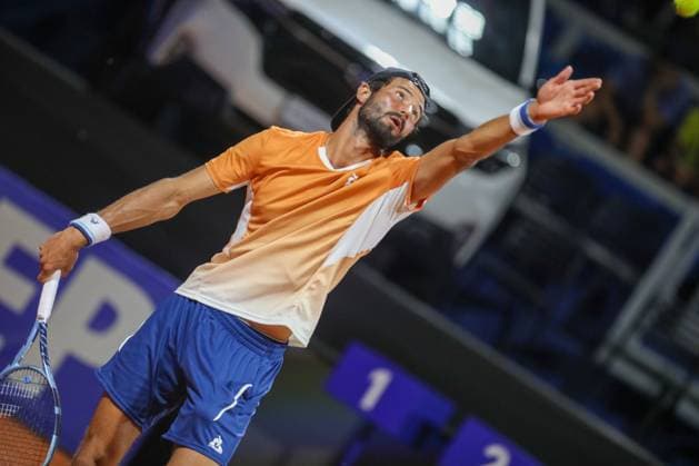 Umag, Croatia, 240725. 35th Plava Laguna Croatia Open Umag. Quarterfinal tennis match between Bosnian Damir Dzumhur and Frenchman Titouan Droguet. Photo: Goran Sebelic CROPIX Copyright: xxGoranxSebelicx dzumhur_droguet05-240725