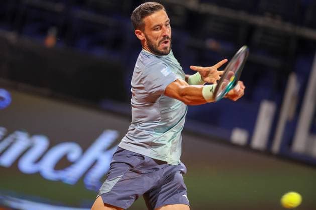 Umag, Croatia, 240725. 35th Plava Laguna Croatia Open Umag. Quarterfinal tennis match between Bosnian Damir Dzumhur and Frenchman Titouan Droguet. Photo: Goran Sebelic CROPIX Copyright: xxGoranxSebelicx dzumhur_droguet09-240725