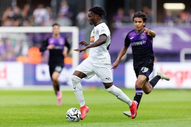 250724 Severin Nioule of Häcken during the UEFA Europa League second qualifying round match between Anderlecht and Häcken on July 24, 2025 in Brussels Photo Michael Erichsen BILDBYRAN COP 89 MI0855 anderlecht bbeng europa league football fotball fotboll häcken kval qualification qualifying round soccer uefa europa league  Copyright: MICHAELxERICHSEN BB250724MI128