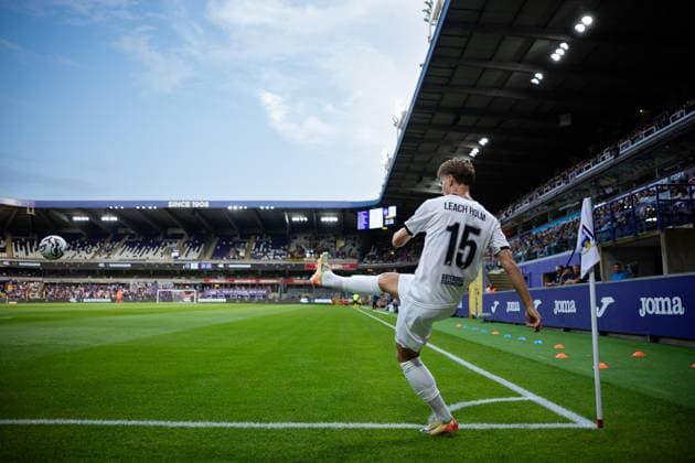250724 Samuel Leach Holm of Häcken during the UEFA Europa League second qualifying round match between Anderlecht and Häcken on July 24, 2025 in Brussels Photo Michael Erichsen BILDBYRAN COP 89 MI0855 anderlecht bbeng europa league football fotball fotboll häcken kval qualification qualifying round soccer uefa europa league  Copyright: MICHAELxERICHSEN BB250724MI131