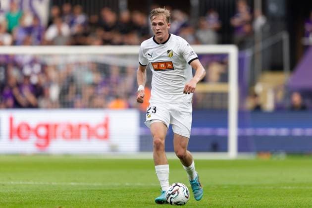 250724 Olle Samuelsson of Häcken during the UEFA Europa League second qualifying round match between Anderlecht and Häcken on July 24, 2025 in Brussels Photo Michael Erichsen BILDBYRAN COP 89 MI0855 anderlecht bbeng europa league football fotball fotboll häcken kval qualification qualifying round soccer uefa europa league  Copyright: MICHAELxERICHSEN BB250724MI154