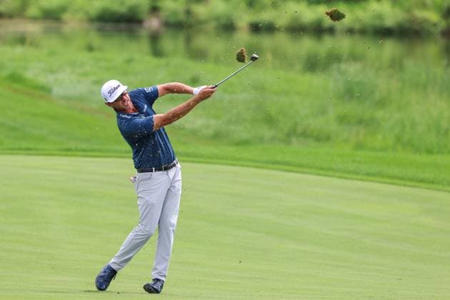 July 24th, 2025: Lanto Griffin of the United States plays a shot on the seventh hole during the first round of the 3M Open 2025 at TPC Twin Cities on July 24, 2025 in Blaine, Minnesota. -CSM Blaine USA - ZUMAc04_ 20250724_zma_c04_213 Copyright: xStevenxGarciax