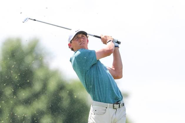 July 24th, 2025: Gordon Sargent of the United States hits his shot on the fourth tee during the first round of the 3M Open 2025 at TPC Twin Cities on July 24, 2025 in Blaine, Minnesota. -CSM Blaine USA - ZUMAc04_ 20250724_zma_c04_268 Copyright: xStevenxGarciax