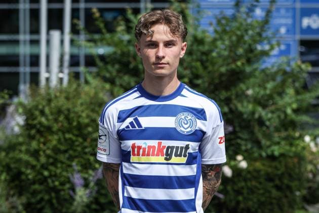 Sports, football, 3 league season 2025 2026 team and portrait photo appointment MSV Duisburg 24 07 2025, schauinsland reisen arena Niklas Jessen MSV Duisburg, 20 Duisburg schauinsland reisen arena Nordrhein Westfalen Germany