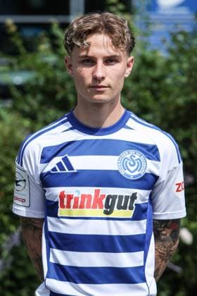 Sports, football, 3 league season 2025 2026 team and portrait photo appointment MSV Duisburg 24 07 2025, schauinsland reisen arena Niklas Jessen MSV Duisburg, 20 Duisburg schauinsland reisen arena Nordrhein Westfalen Germany