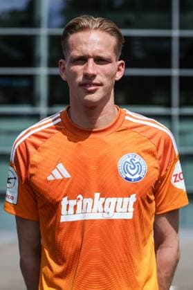 sports, football, 3 league season 2025 2026 team and portrait photo appointment MSV Duisburg 24 07 2025, schauinsland reisen arena Julius Paris MSV Duisburg, 24 Duisburg schauinsland reisen arena Nordrhein Westfalen Germany