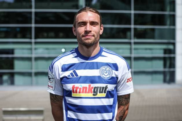 Sports, football, 3 league season 2025 2026 team and portrait photo appointment MSV Duisburg 24 07 2025, schauinsland reisen arena Joshua Bitter MSV Duisburg, 29 Duisburg schauinsland reisen arena North Rhine-Westphalia Germany