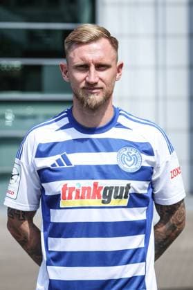 Sports, football, 3 league season 2025 2026 team and portrait photo appointment MSV Duisburg 24 07 2025, schauinsland reisen arena Alexander Hahn MSV Duisburg, 42 Duisburg schauinsland reisen arena Nordrhein Westfalen Germany