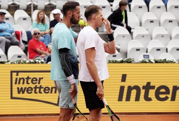TENNIS - ATP, Tennis Herren Generali Open 2025 KITZBUEHEL,AUSTRIA,25.JUL.25 - TENNIS - ATP World Tour, Generali Open. Image shows Albano Olivetti (FRA) and Hendrik Jebens (GER).  GEPAxpictures xMatthiasxHauer