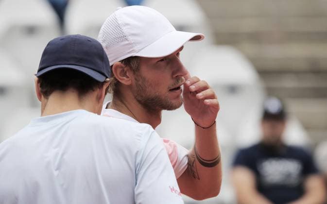 TENNIS - ATP, Tennis Herren Generali Open 2025 KITZBUEHEL,AUSTRIA,25.JUL.25 - TENNIS - ATP World Tour, Generali Open. Image shows Joel Schwaerzler (AUT) and Neil Oberleitner (AUT).  GEPAxpictures xMatthiasxHauer