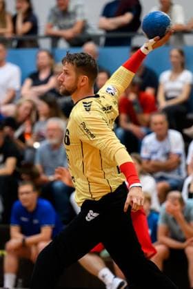 Bietigheim HBL 25 26 Test match TSV Weinsberg SG BBM Bietigheim Goalkeeper Jan Hrdlicka Bietigheim Bietigheim Bissingen Sporthalle am Viadukt Baden Württemberg Germany