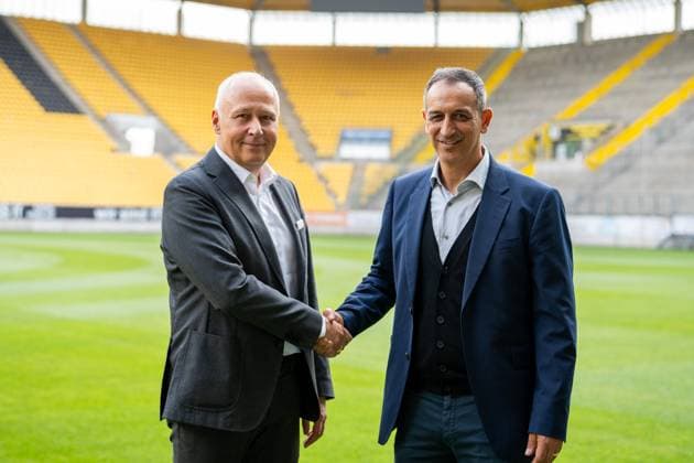 The new Managing Director Sport Rachid Azzouzi together with the Chairman of the Supervisory Board Ralph Gillessen Press conference for the presentation of Rachid Azzouzi as new Managing Director Sport, Football, 3 Liga, Season 2025 2026, 25 07 2025 Press conference for the presentation of Rachid Azzouzi as new Managing Director Sport, Football, 3 Liga, Season 2025 2026, 25 07 2025 Aachen Copyright: xEibner-Pressefoto J.xDerondeaux EP_JDU
